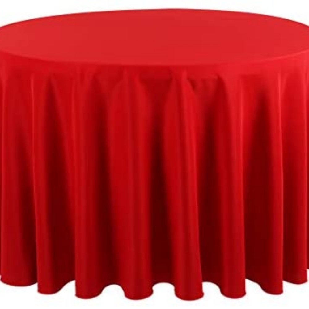 Red Round Tablecloth 132"